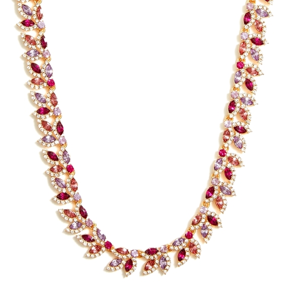 J. Crew Jewelry - New! J.Crew Red Ruby Ted Crystal leaves statement necklace NWT